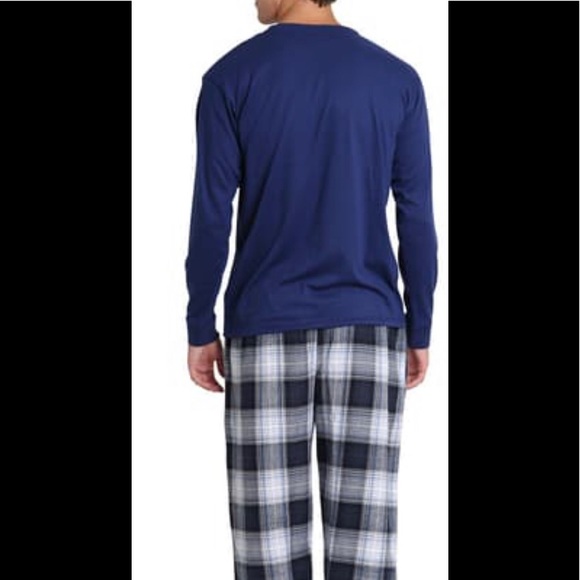 NEW SLEEP HERO Navy Plaid Flannel Lounge Set-Sze L - Picture 3 of 10